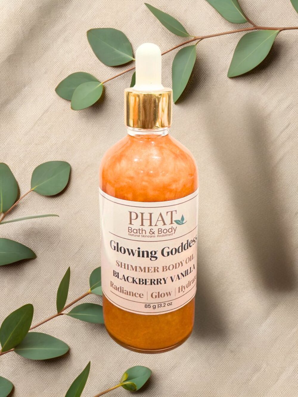 Phat Bath & Body Blackberry Vanilla Glowing Goddess Shimmer Body Oil